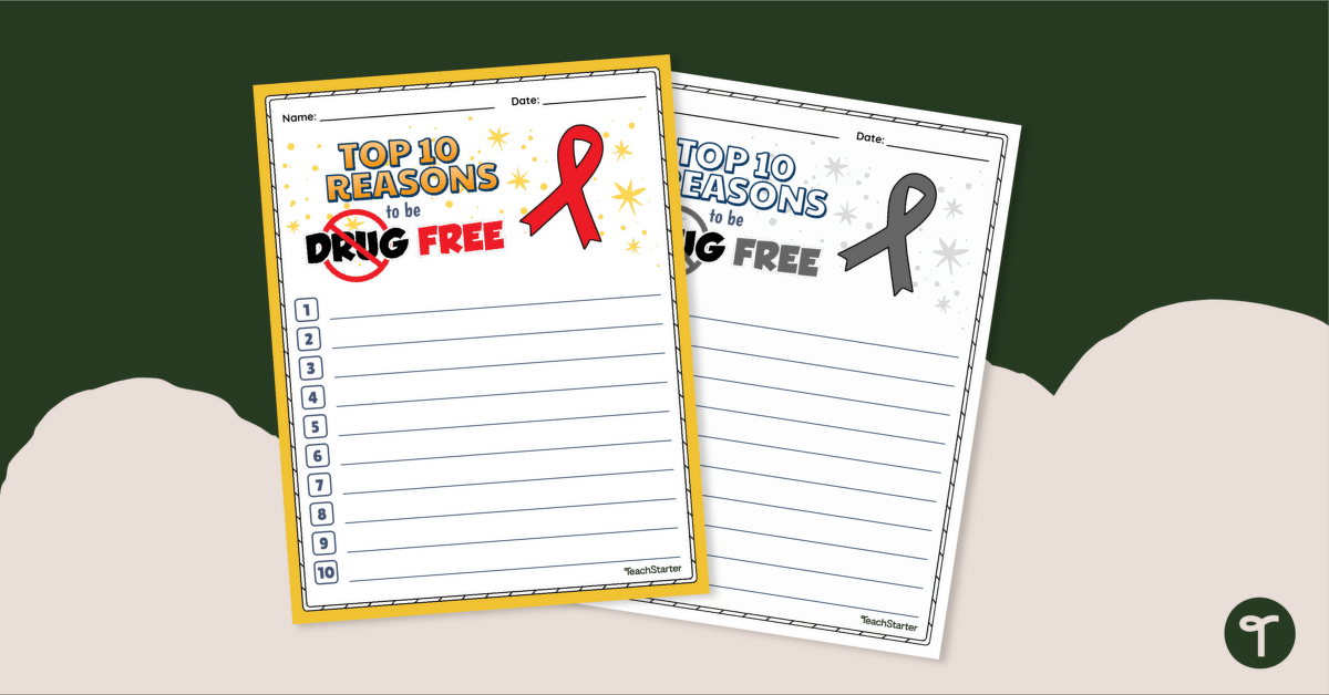 drug free worksheet