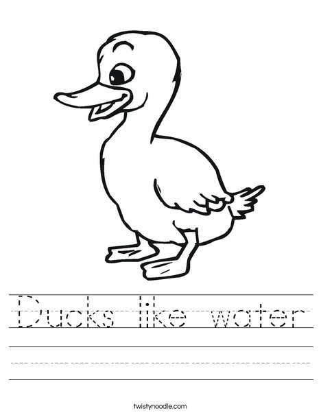 Ducks like water Worksheet - Twisty Noodle