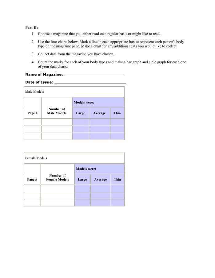 dying to be thin worksheet