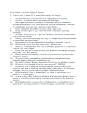 Extra Credit Dying to Be Thin.docx - Extra Credit Questions Worth ...