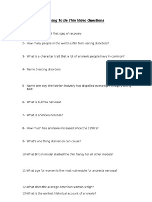 dying to be thin worksheet