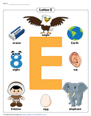 Letter E Worksheets