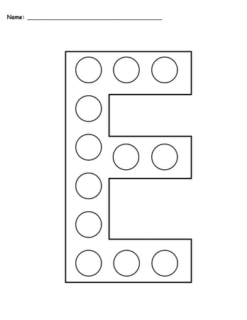 e worksheet for preschoolers