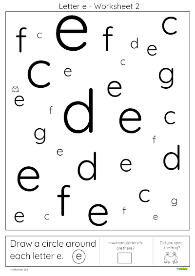 Letter e Worksheet 2