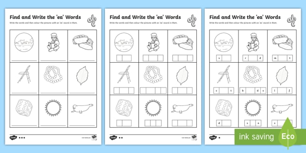 Phonics ea Worksheets - Differentiated Worksheets - Twinkl