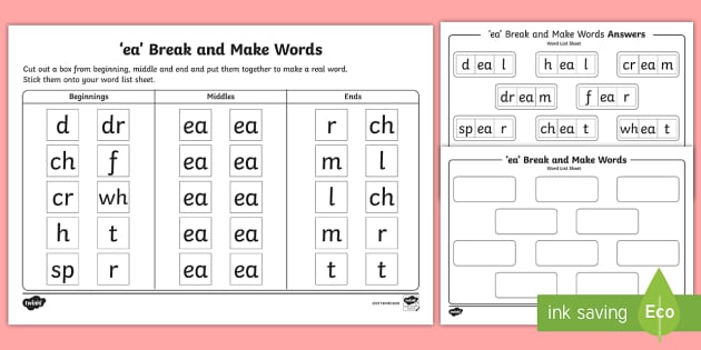 ee ea worksheets