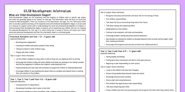 early childhood development worksheet