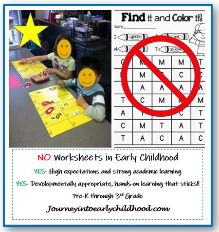 No Worksheets in Early Childhood Part I - Journey into Early Childhood