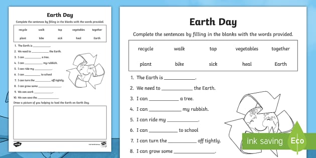 earth day lesson plans worksheet