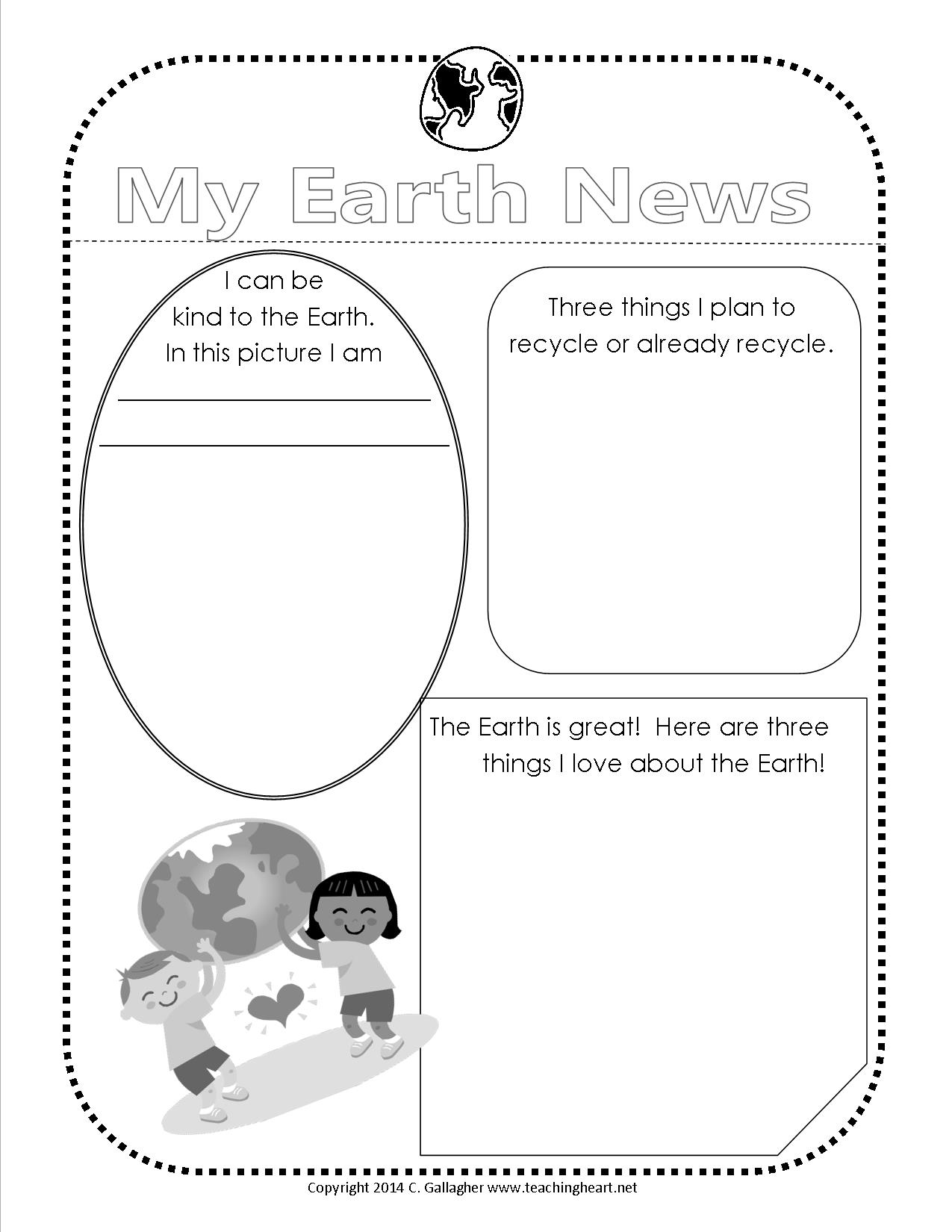 Earth Day 2014 (Free Printable) Teaching Heart Blog Worksheets Library