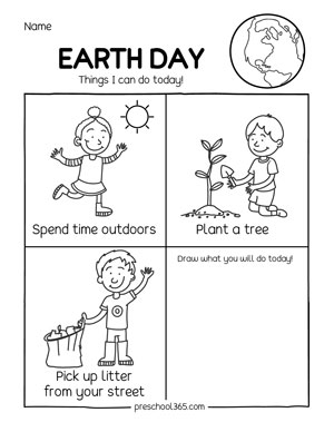 Earth Day Celebration Sheets for Kindergarten and 1st Grade