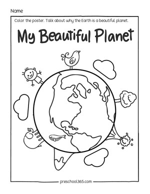 Earth Day Celebration Sheets for Kindergarten and 1st Grade