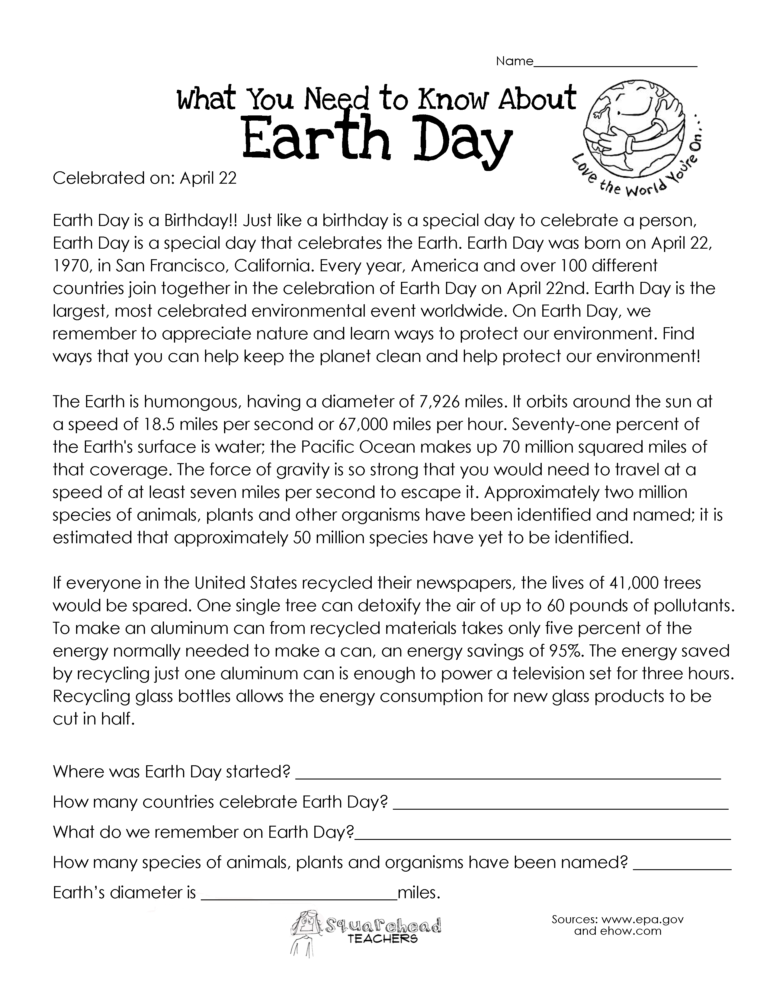 What You Need to Know About Earth Day | Squarehead Teachers