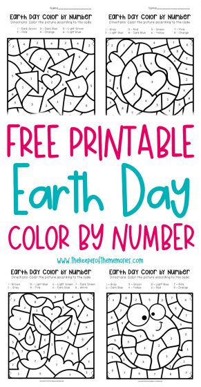 Free Printable Color by Number Earth Day Preschool Worksheets ...