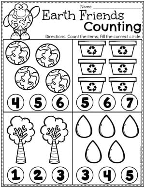 earth day worksheet for preschool