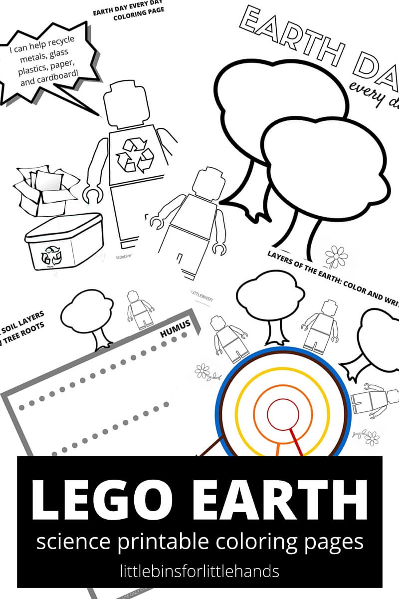 LEGO Earth Coloring Pages - Little Bins for Little Hands