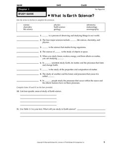 What is Earth Science? Worksheet for 5th - 9th Grade | Lesson Planet