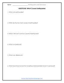 earthquake worksheet middle school