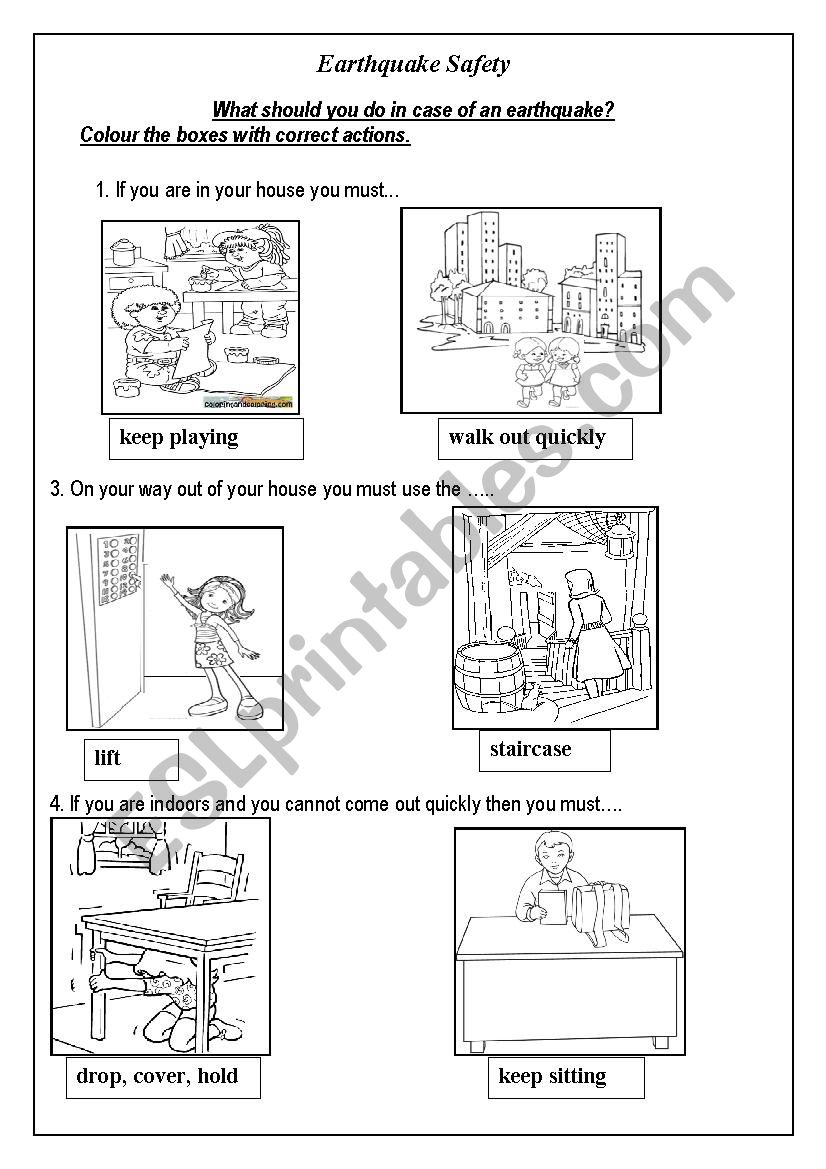 Earthquake - ESL worksheet by Geeta Sen Roy