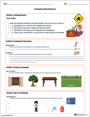 Free Earthquake Worksheets | Editable Templates