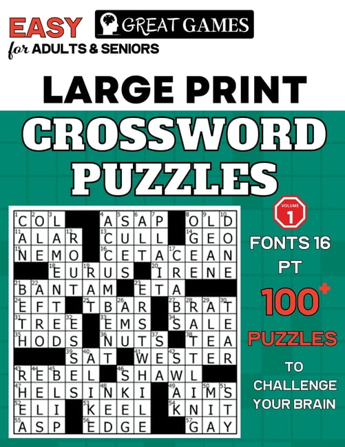 Crossword Puzzles for Adults Large Print: Easy-to-Read Puzzles for ...