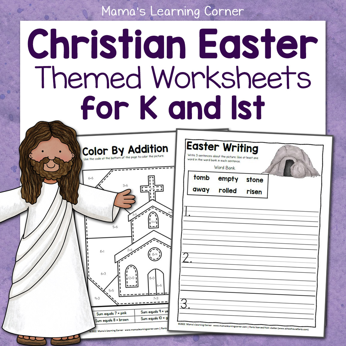Christian Easter Worksheets for Kindergarten and First Grade ...
