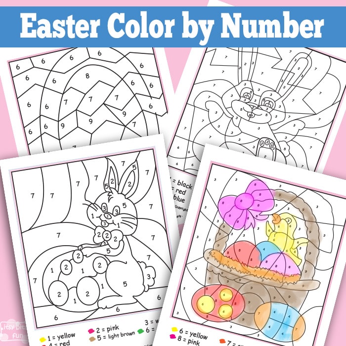 easter color by number worksheet