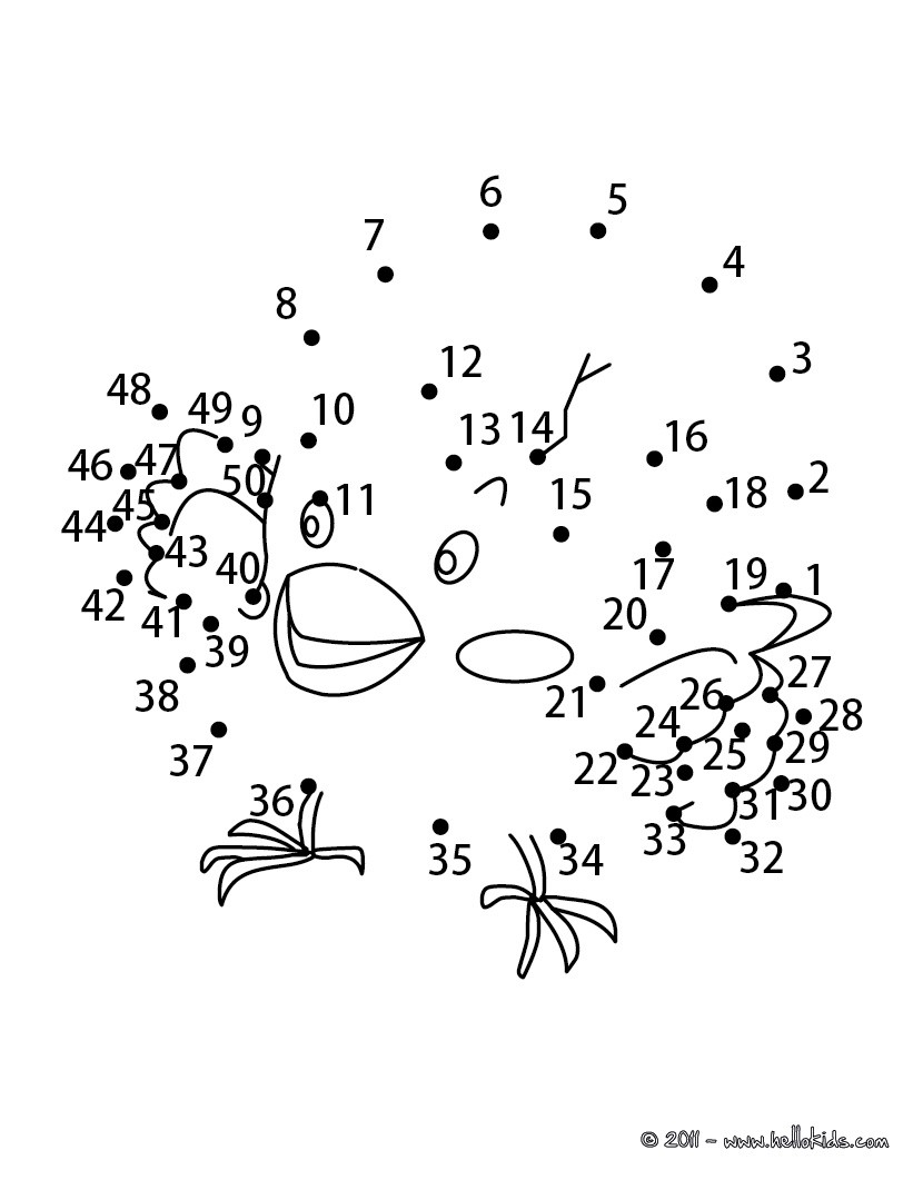 Easter chick dot to dot game coloring pages - Hellokids.com