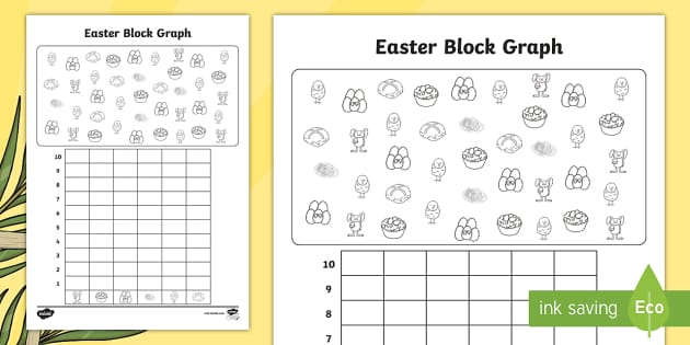 Easter Themed Count and Graph Worksheet / Worksheet - Twinkl