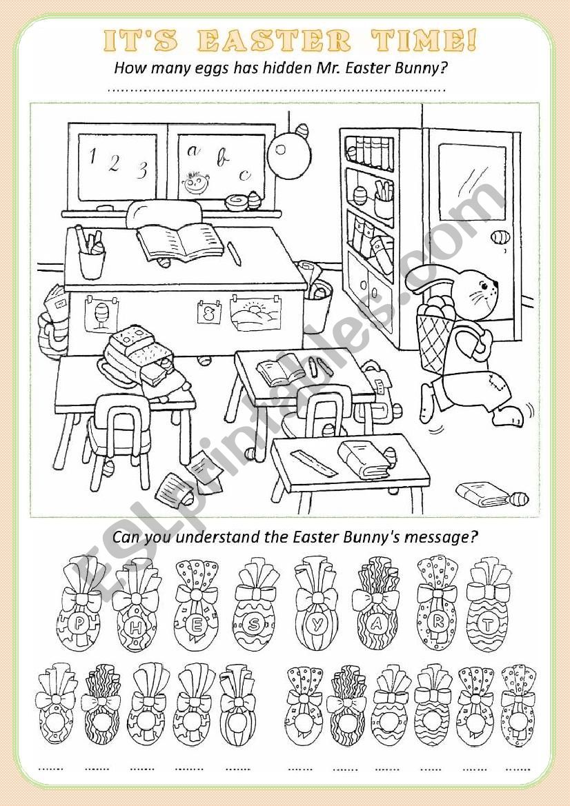 Easter Egg Hunt - ESL worksheet by chiaretta