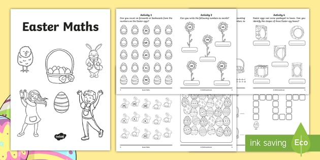 Easter Themed Maths Activity Worksheets (teacher made)