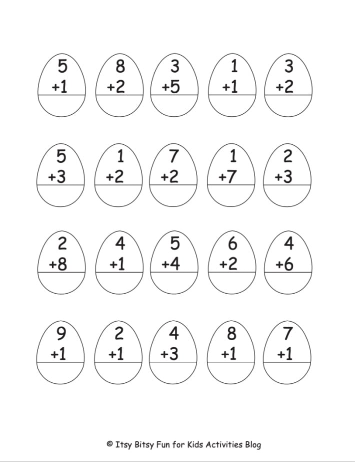easter math worksheet 1st grade