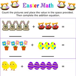 easter math worksheet for kindergarten