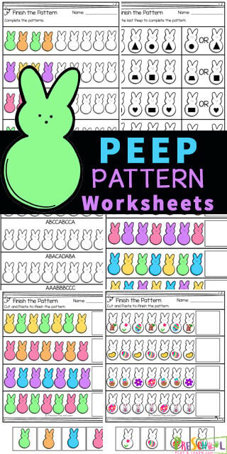 ? FREE Printable Peep Easter Pattern Worksheets Preschool