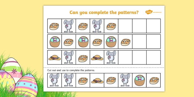 Easter Patterns Worksheet | Primary Resources (teacher made)
