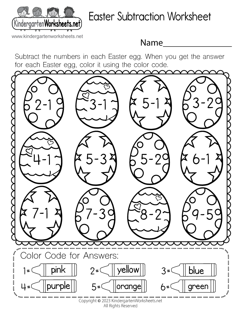 Easter Subtraction Worksheet - Free Printable, Digital, &  PDF