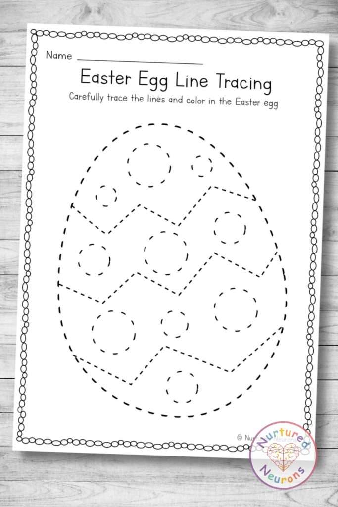 Easter Egg Tracing Worksheet (preschool printable) - Nurtured Neurons