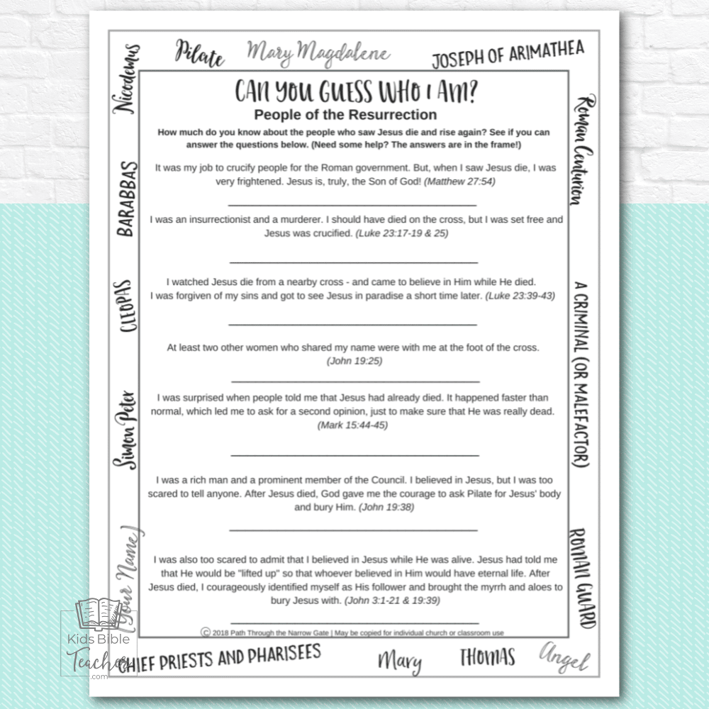 Jesus Resurrection Easter Activity Pages - Kids Bible Teacher