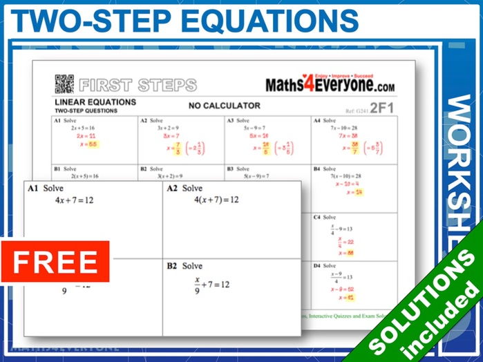 Two-step Equations (Worksheet Bundle)  