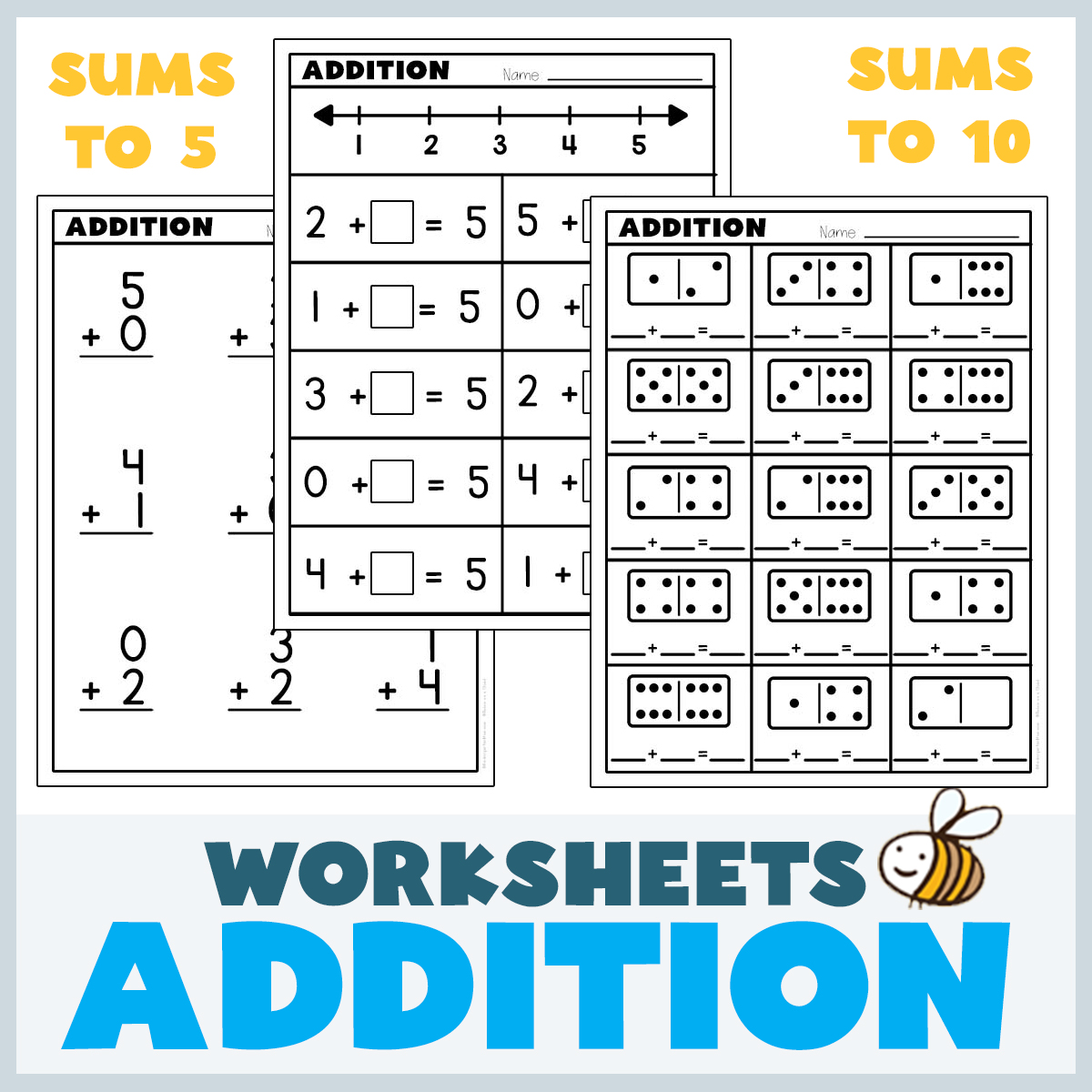 easy addition worksheet for kindergarten