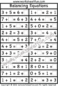 Balancing Equations / FREE Printable Worksheets - Worksheetfun