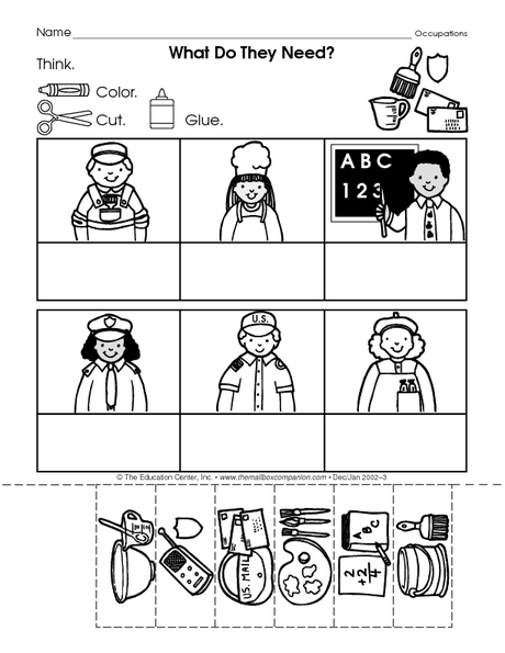 easy community helper worksheet