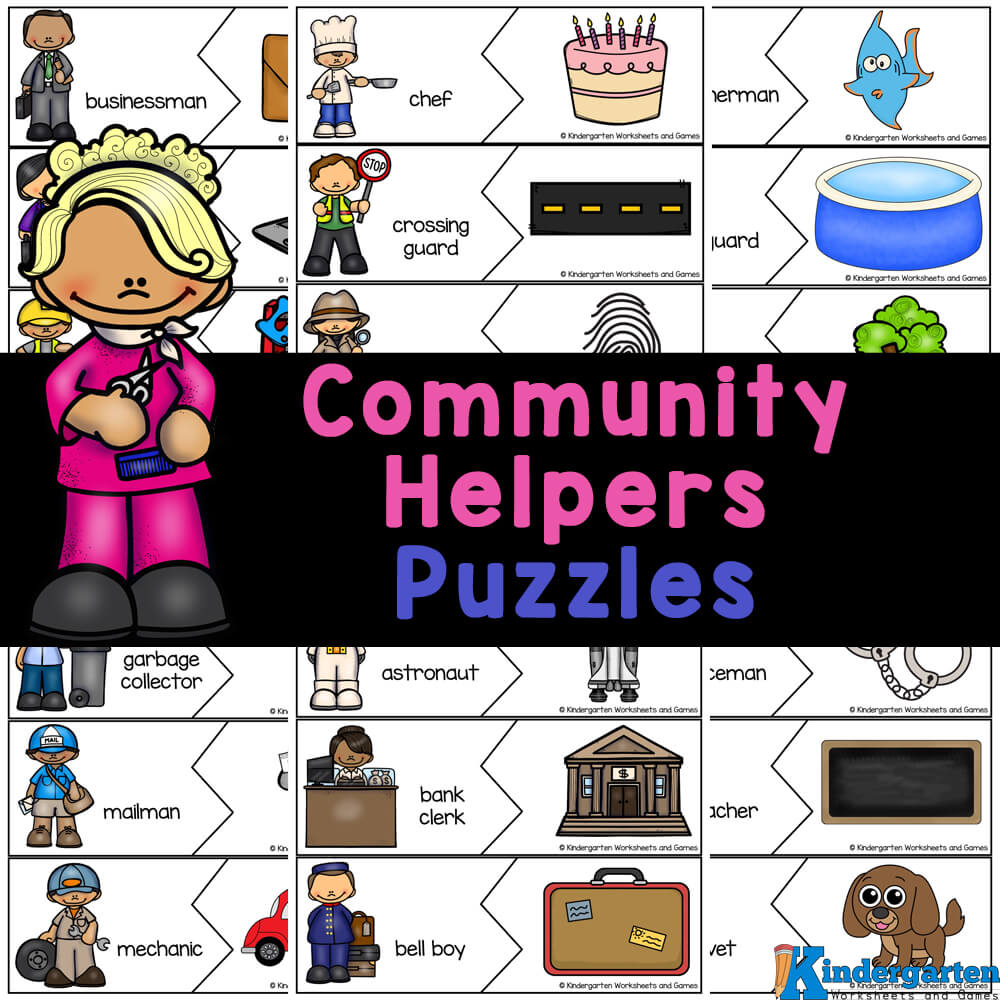 FREE Printable Puzzles - Community Helpers Activity - Worksheets Library