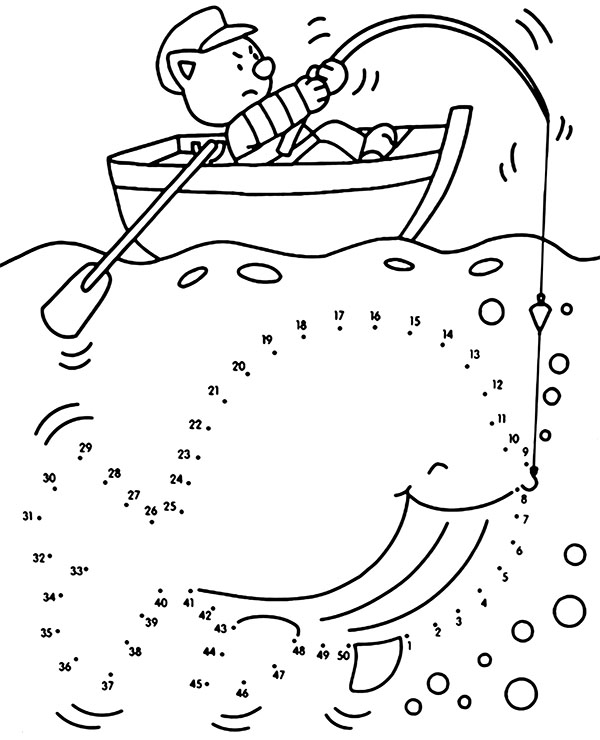 Easy eductional worksheet for children connect dots angling