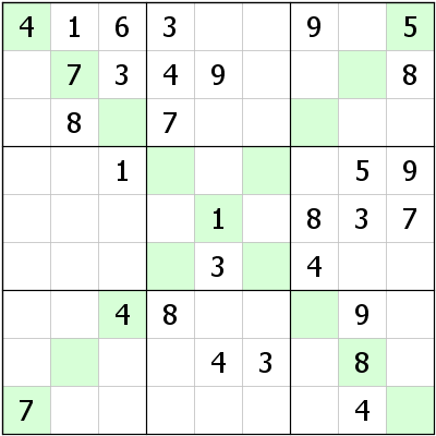 easy diagonal sudoku printable
