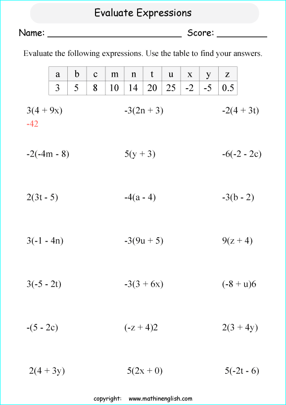 Printable primary math worksheet for math grades 1 to 6 based on ...