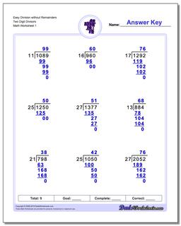 Long Division Worksheets: Division with Multi-Digit Divisors