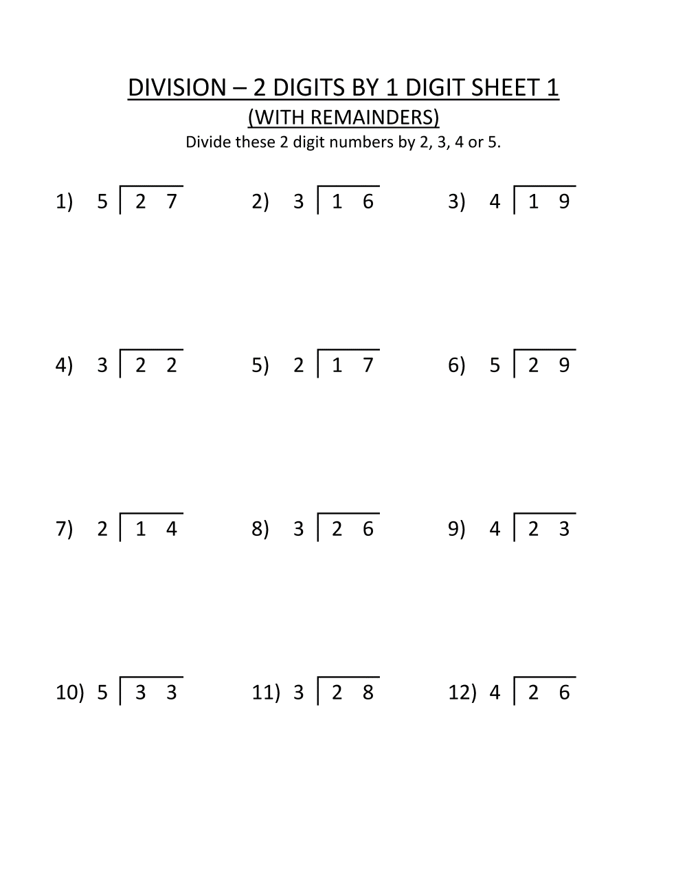 3rd Grade Division Worksheets - Best Coloring Pages For Kids