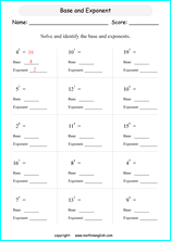 Free printable exponents and prower of ten math worksheets for ...