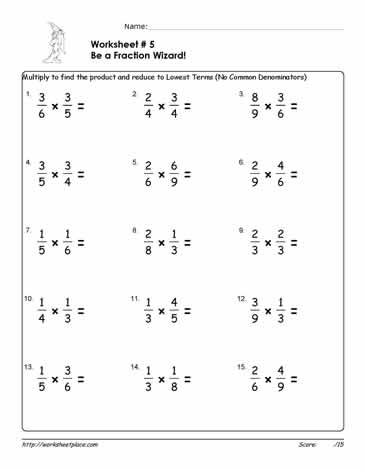 Multiply Fractions Worksheet 5 Worksheets